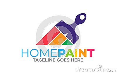 Home Colored paintings logo design Vector Illustration