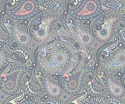 Colored paisley pattern Vector Illustration