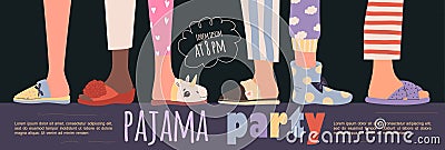 Colored pajama party poster. Vector template Slumber party Vector Illustration