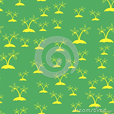 Colored Palm Seamless Pattern Vector Illustration