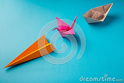 Colored paper origami Stock Photo