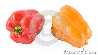 Colored paprika pepper isolated Stock Photo