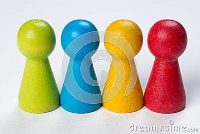 Colored pawns Stock Photo