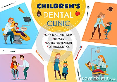 Pediatric Dentistry Poster Vector Illustration