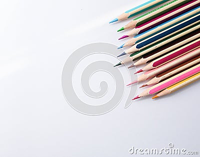 Colored pen on white background Stock Photo