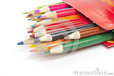 Colored pencil in box Stock Photo