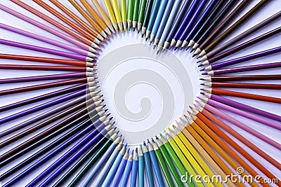 Colored Pencil Rainbow Stock Photo