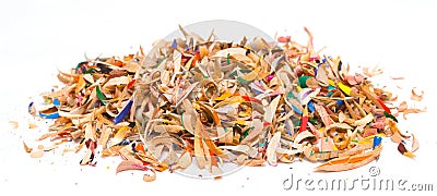 Colored Pencil Shavings Stock Photo