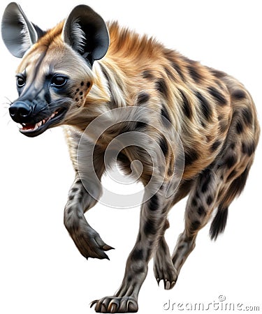 Colored-pencil sketch of a hyena. AI-Generated. Stock Photo