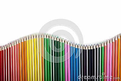Colored Pencils Abstract Wave Stock Photo