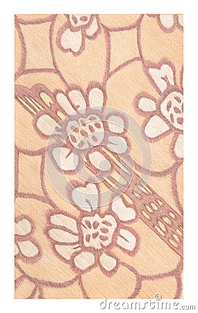 Colored Pencils darwing abstract fall brown flowers pattern Stock Photo