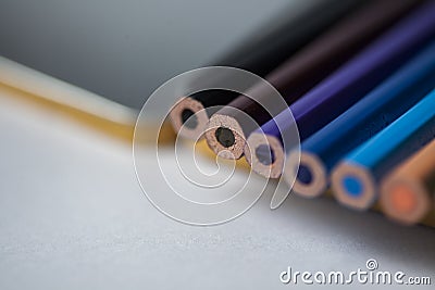 Colored pencils details still. High quality photo Colors Stock Photo