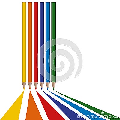 colored pencils draw lines Vector Illustration