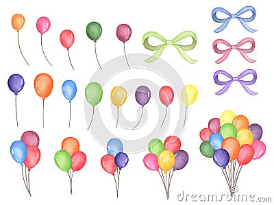 Colored pencils drawing Colorful Air Ballons Party illustration Cartoon Illustration