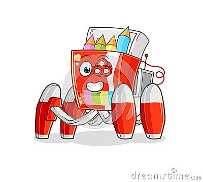 Colored pencils future robot vector. cartoon character Stock Photo