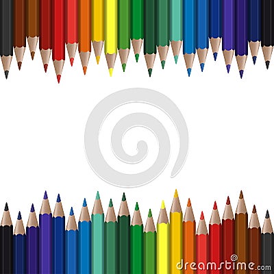 colored pencils seamless Vector Illustration