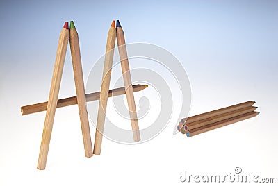 Colored pencils, wooden pencils, Stock Photo