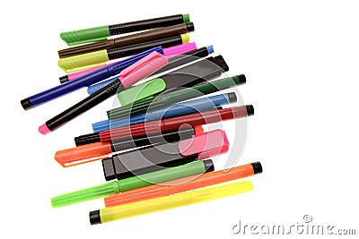 Colored pens Stock Photo