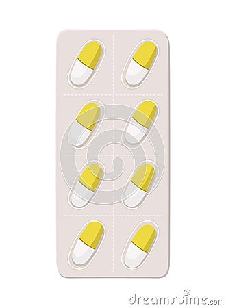 colored pill tablet Vector Illustration
