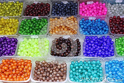 Colored plastic beads Stock Photo