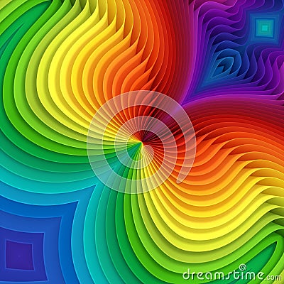 Colored plastic sheets of different colors, rainbow paper pattern 3D Stock Photo