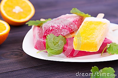 Colored popsicles Stock Photo