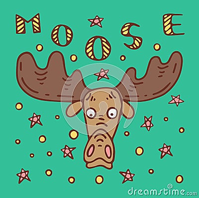 Moose poster Vector Illustration