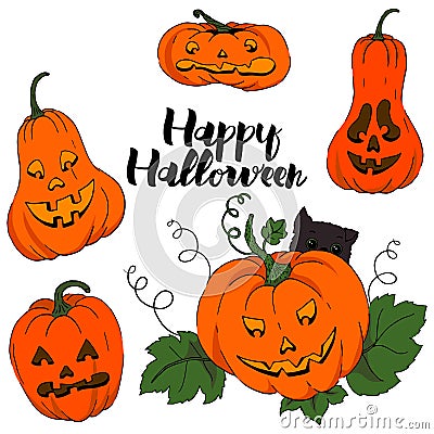 Colored pumpkin for Halloween vector Vector Illustration