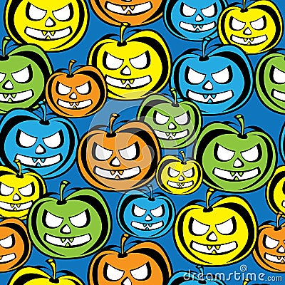 colored pumpkin of seamless pattern Vector Illustration
