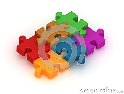 Colored puzzle Stock Photo