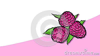 Colored Raspberries Vector Card Vector Illustration