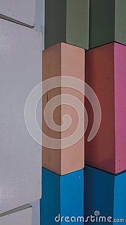 Colored rectangular blocks with untidiness Stock Photo