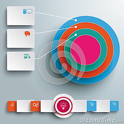 Colored Ring in Rings Infographic Rectangles PiAd Vector Illustration