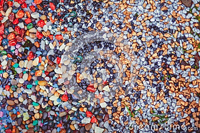 Colored river stones background wallpaper Stock Photo