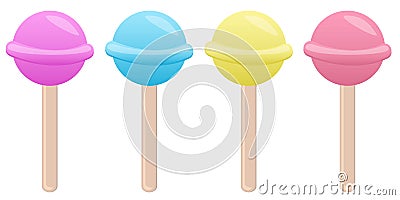 Colored round lollipops, vector set of elements Vector Illustration