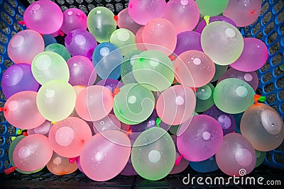 Colored rubber balls for throwing each other. Stock Photo