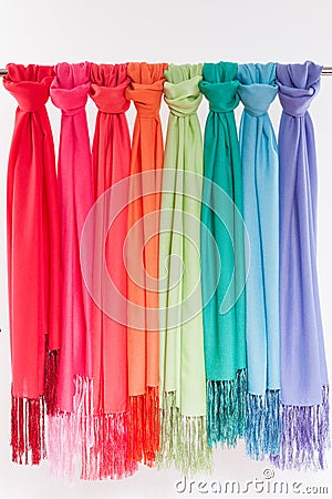 Colored scarves Stock Photo