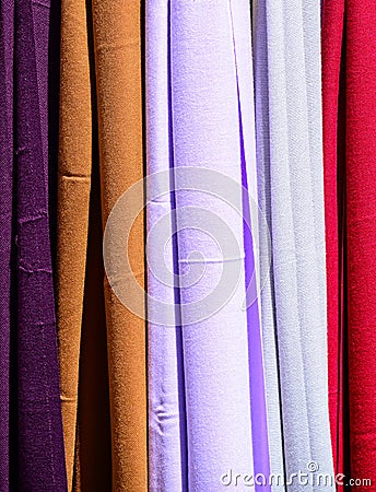 Colored scarves texture Stock Photo