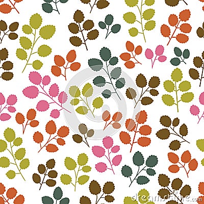 Colored seamless pattern with leaf Vector Illustration