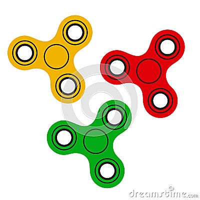 Set of hand fidget spinners. Vector illustration Cartoon Illustration