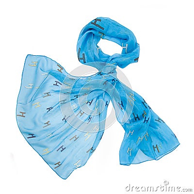 Colored silk scarf on white background Stock Photo