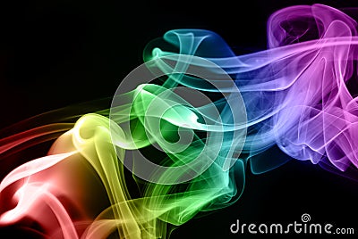 Colored smoke on black Stock Photo