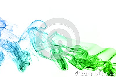 Colored smoke isolated on white background Stock Photo