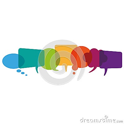 Colored Speech Bubbles Header Vector Illustration