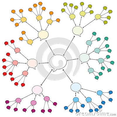 Colored Speech Bubbles Network Web Pattern Vector Illustration
