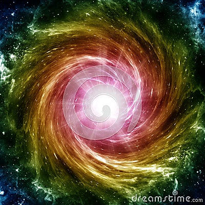 Colored spiral galaxy Stock Photo