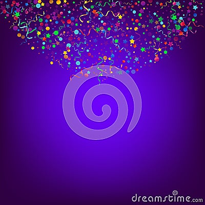 Colored Spiral Shiny Vector Blue Background. Fun Stock Photo