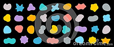 Colored spots or clouds, colorful blots collection. Flexible shapes and forms for background under quote, message Vector Illustration