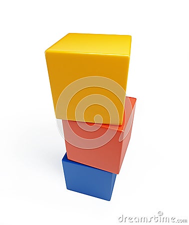 Colored squares toys Stock Photo