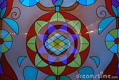 Colored stained-glass window Stock Photo